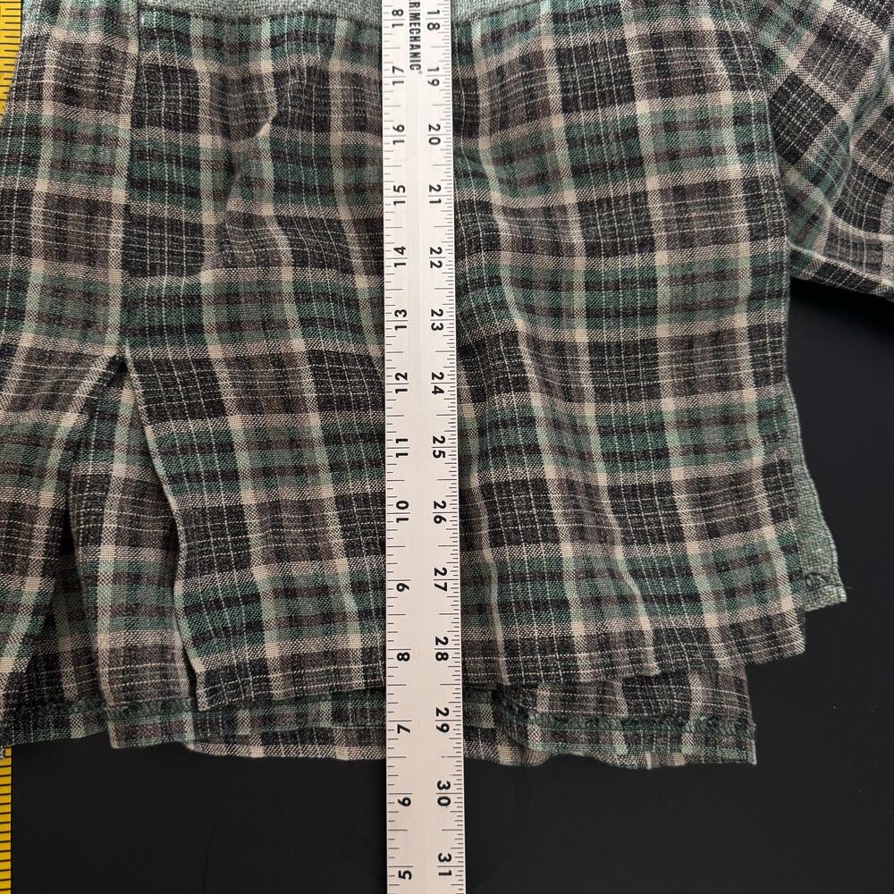 Lagenlook Button Down Shirt Womens 2XL Mens XL Green Unisex Hippie Hobbitcore - Picture 12 of 12